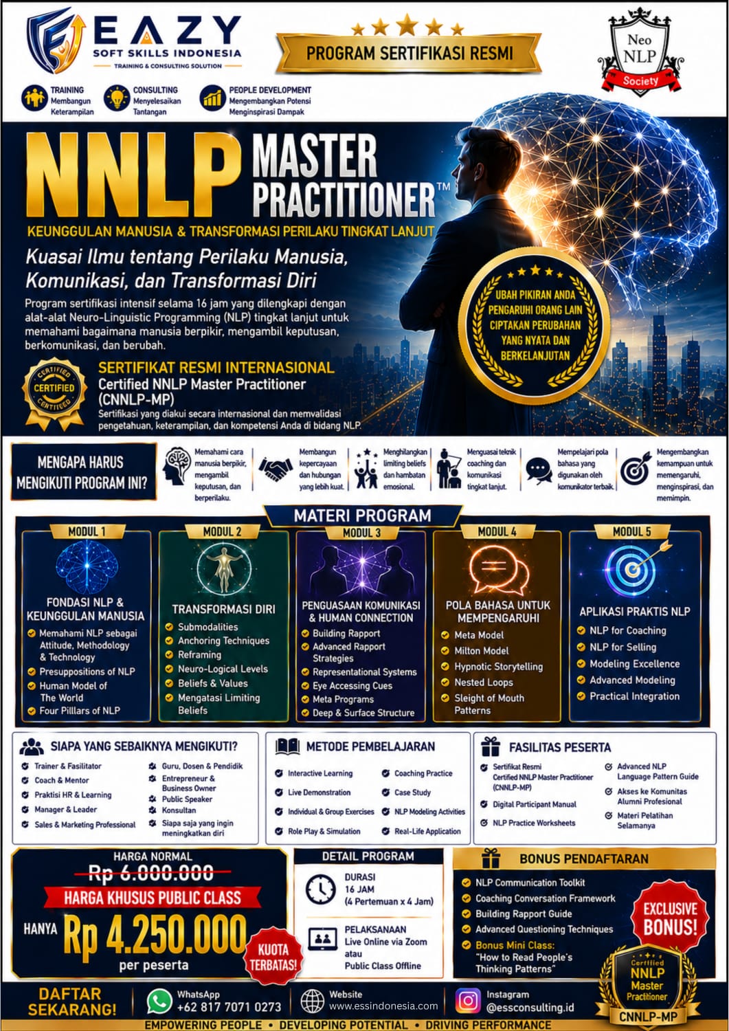 NNLP Master Practitioner – Advanced Neuro Linguistic Programming Certification